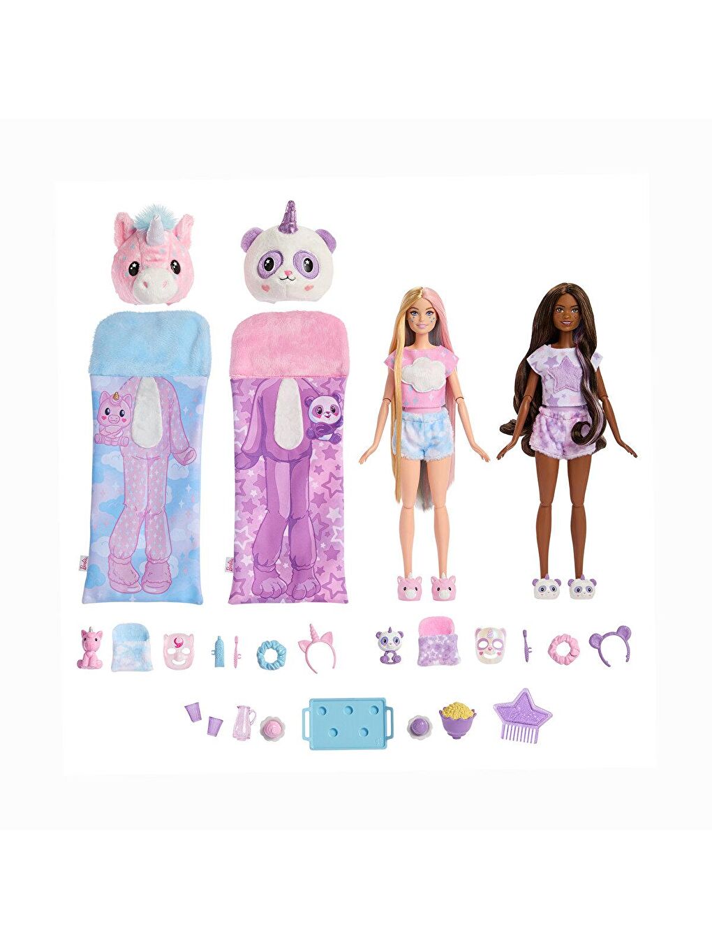 BARBIE Karışık Cutie Reveal Pijama Partisi İkili Set