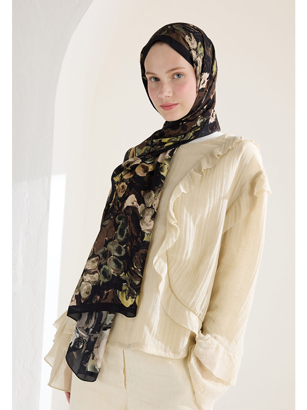 Astra Floş Viskon Şal Siyah-3