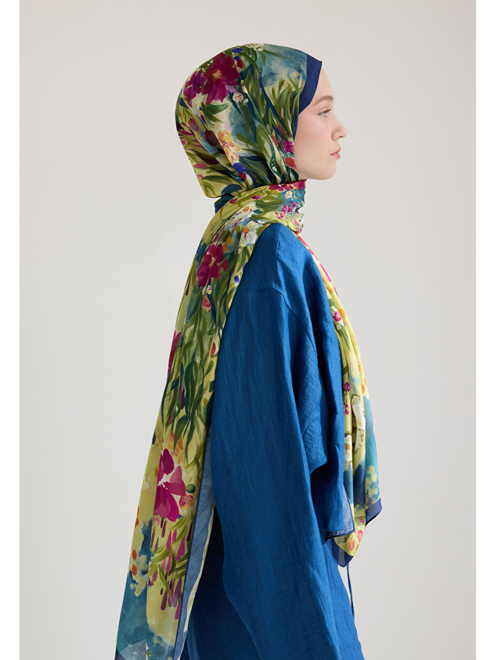 Sweet Garden Floş Viskon Şal İndigo-1