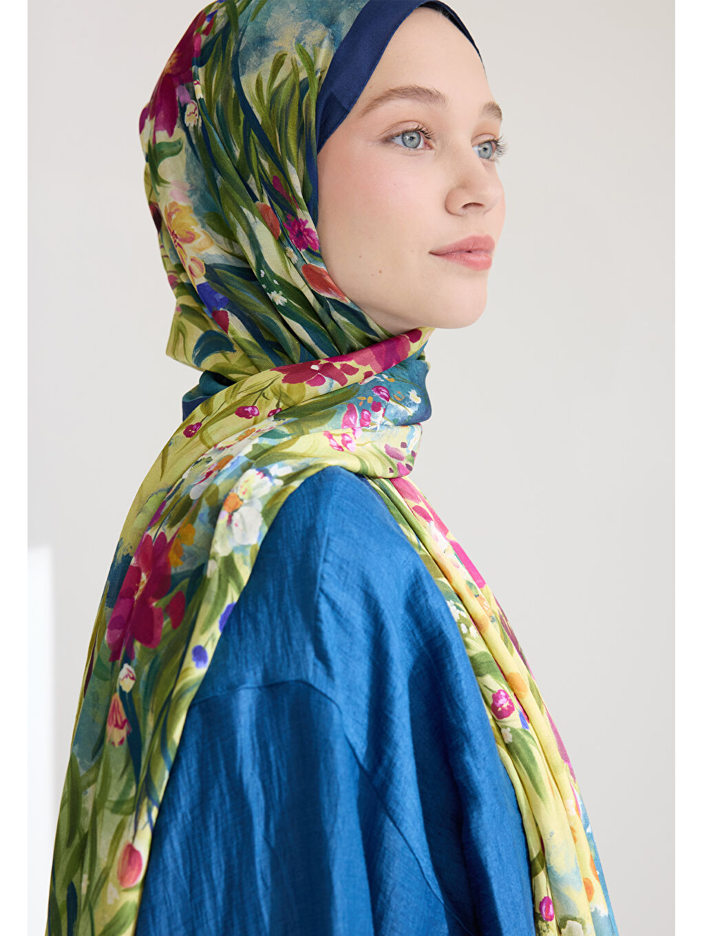 Sweet Garden Floş Viskon Şal İndigo-2