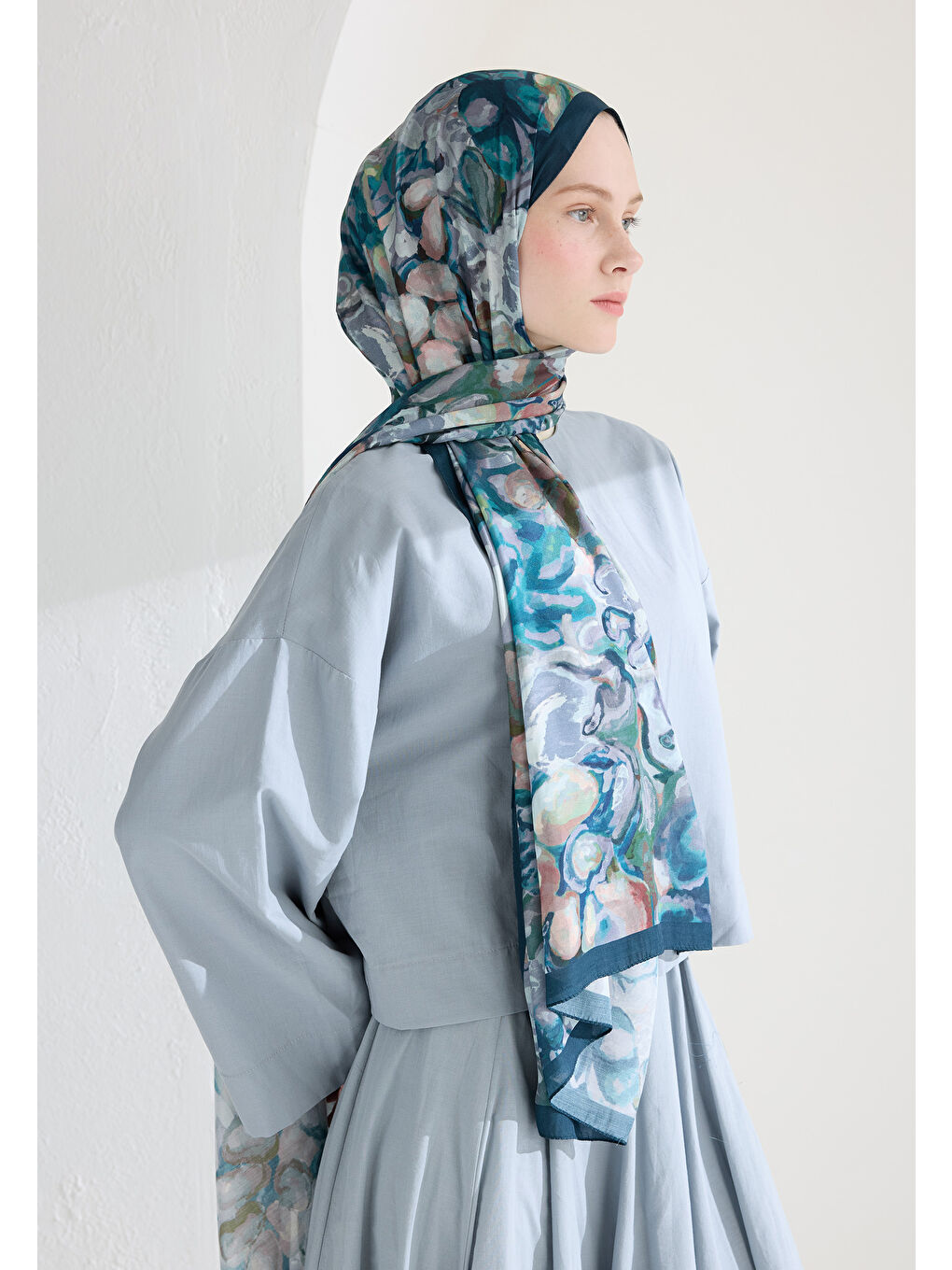 Astra Floş Viskon Şal İndigo-1