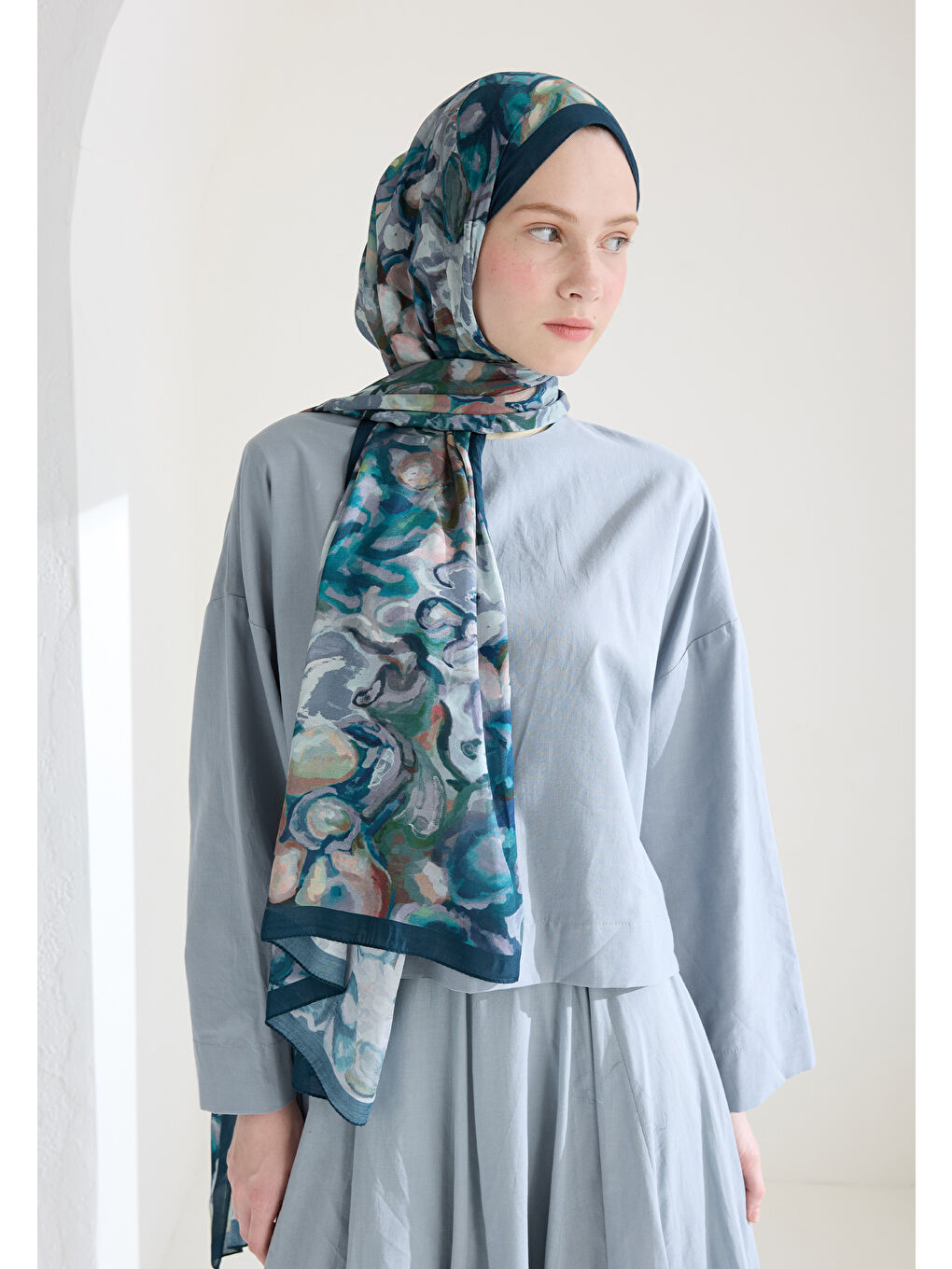 Astra Floş Viskon Şal İndigo-2