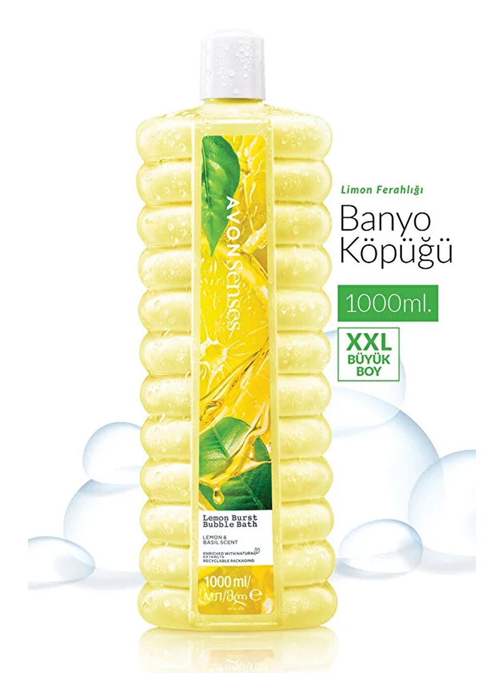 AVON Renksiz Senses Lemon Burst Limon ve Reyhan Kokulu Banyo Köpüğü 1 Lt. - 1