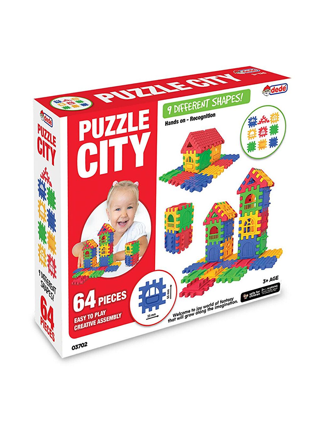 DEDE OYUNCAK Karışık Puzzle City 64 Parça - 1