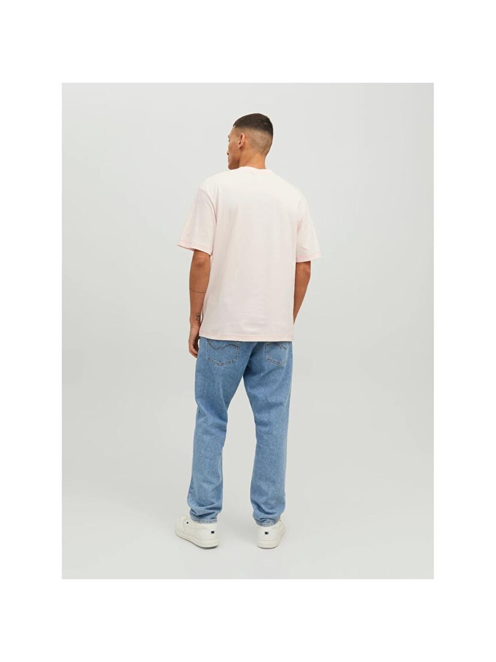 Jack & Jones Faded Erkek Pembe Bisiklet Yaka Tişört - 4