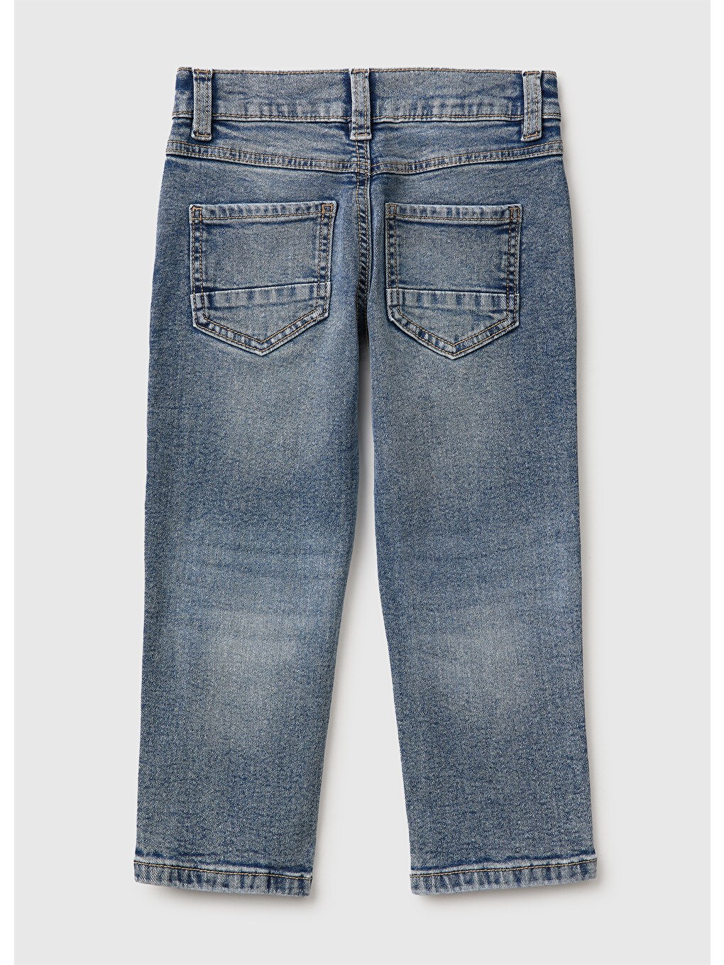 Mavi Erkek Bebek Açık Denim Önü Logo İşlemeli Slim Fit Cepli Denim Pantolon-1