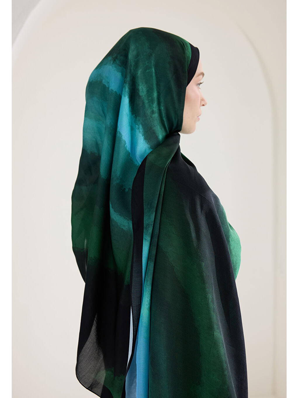 Ombre Floş Viskon Şal Siyah-2