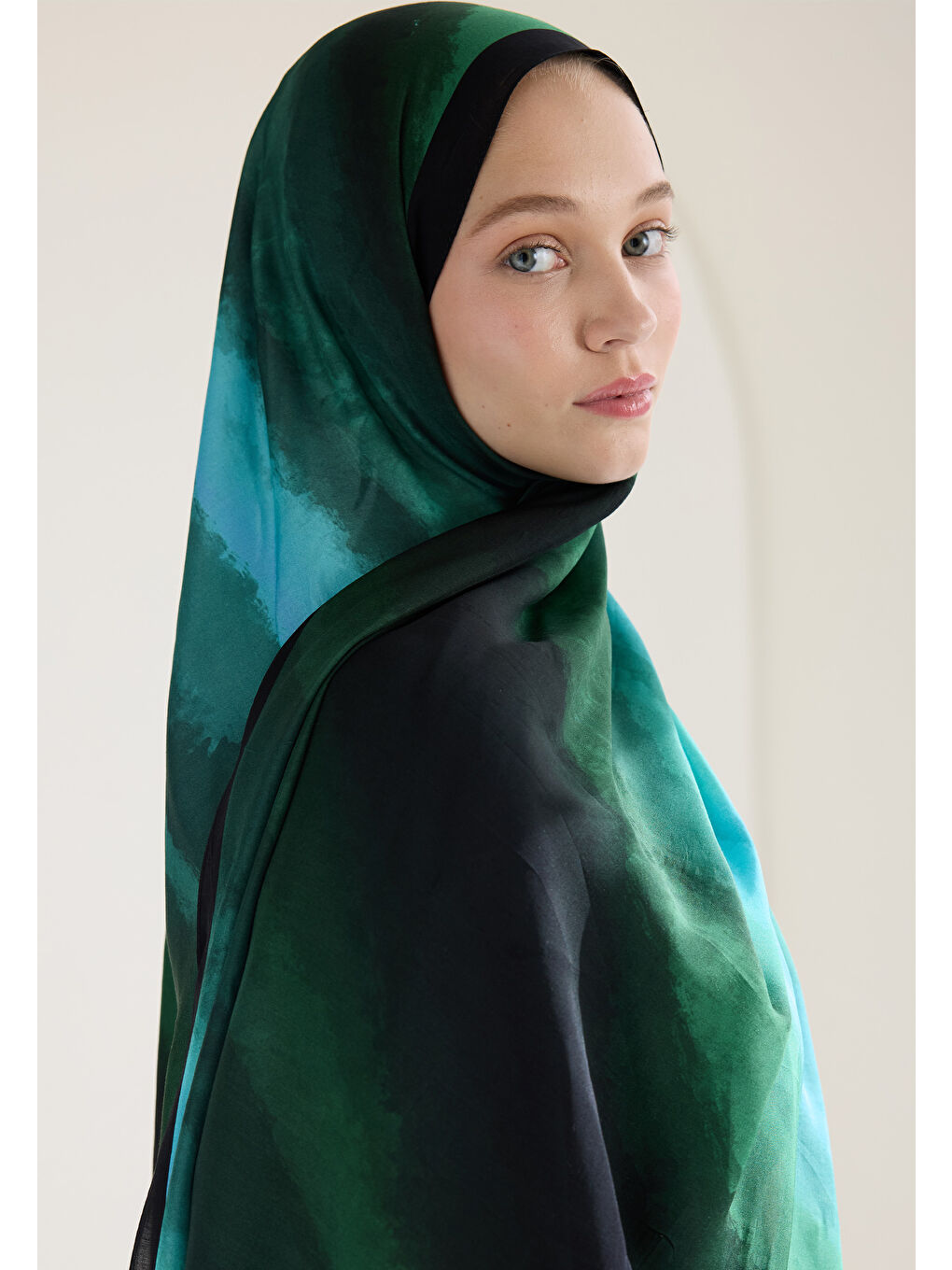 Ombre Floş Viskon Şal Siyah-3