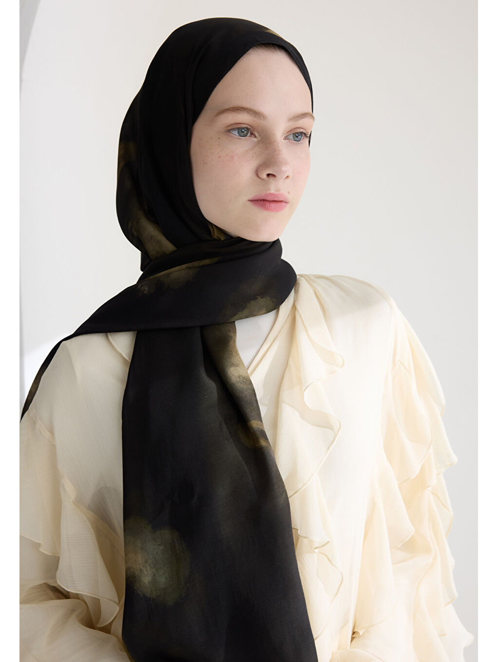 Polly Floş Viskon Şal Siyah-1