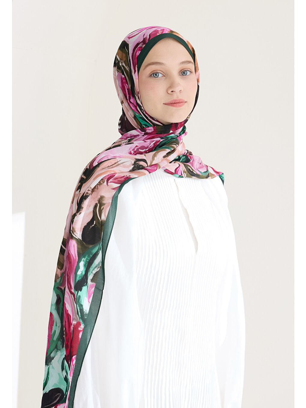 Rosıe Floş Viskon Şal Yeşil