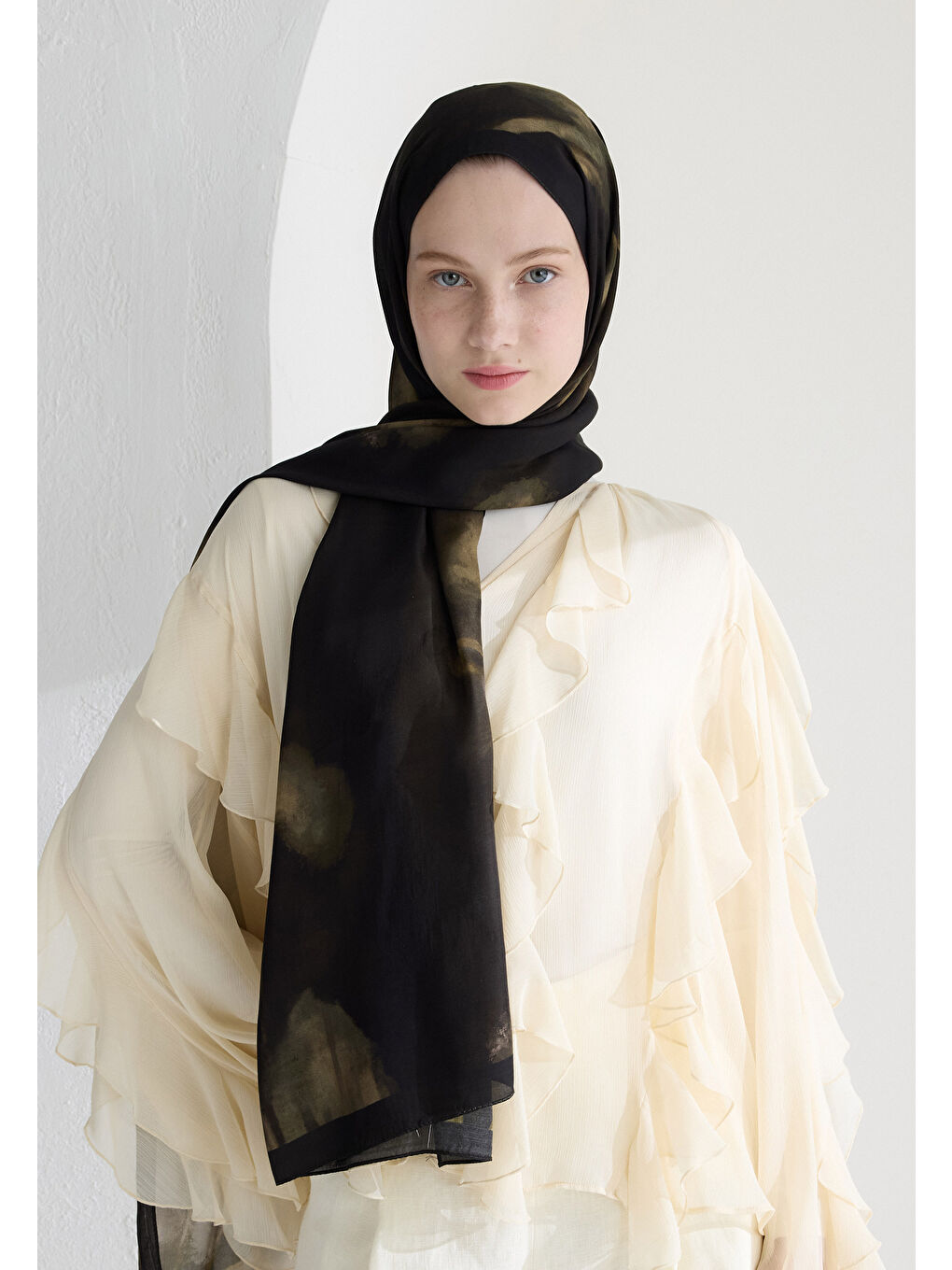 Polly Floş Viskon Şal Siyah-2