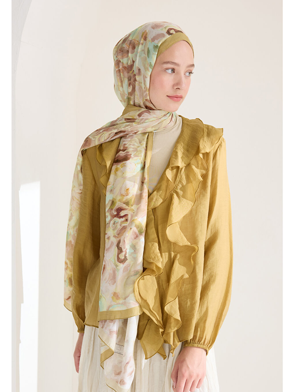 Astra Floş Viskon Şal Soft Sarı-3