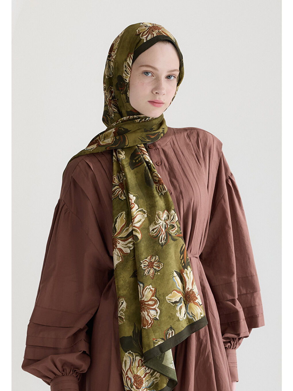 Jasmıne Floş Viskon Şal Yeşil