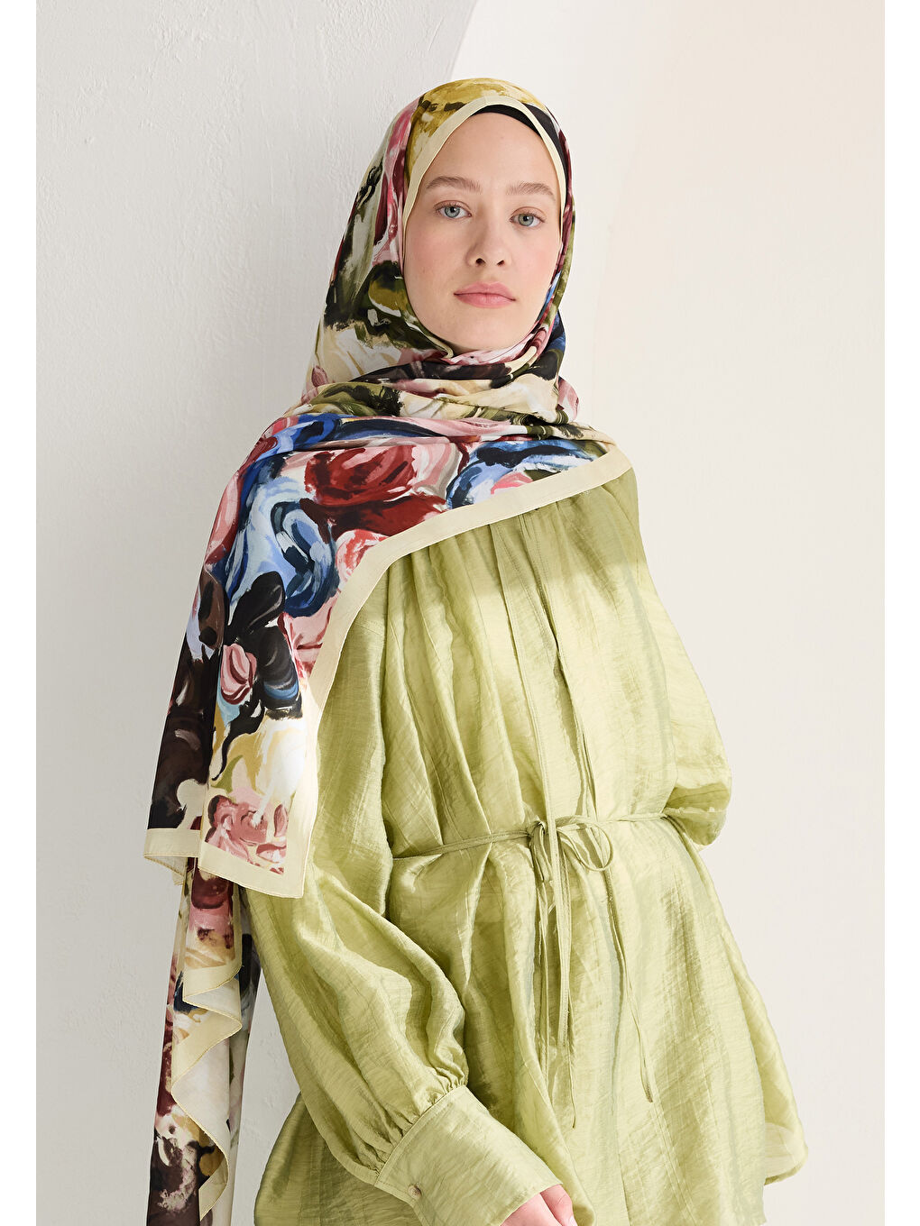 Sarı Rosıe Floş Viskon Şal Tereyağı-2