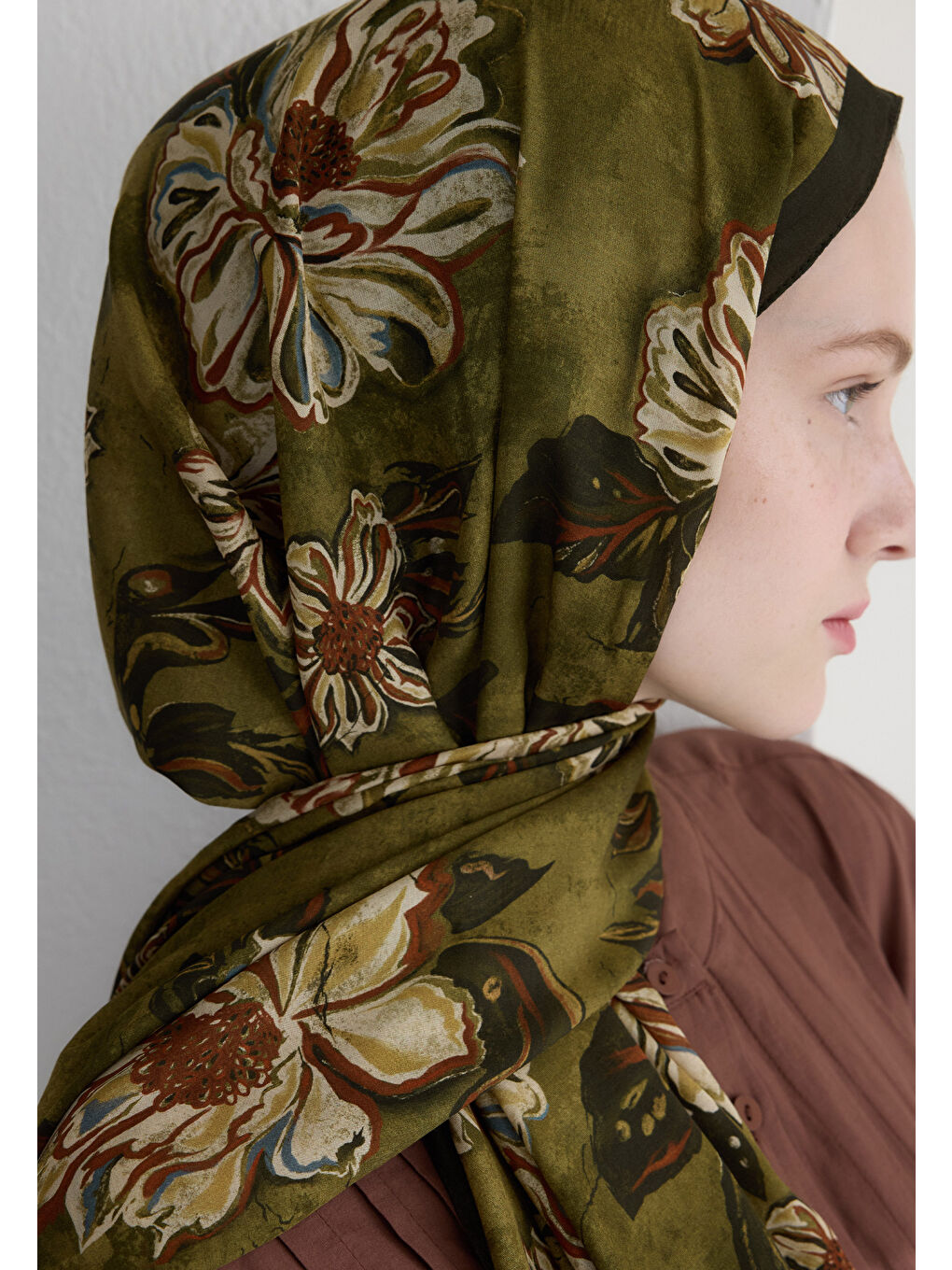 Jasmıne Floş Viskon Şal Yeşil-3