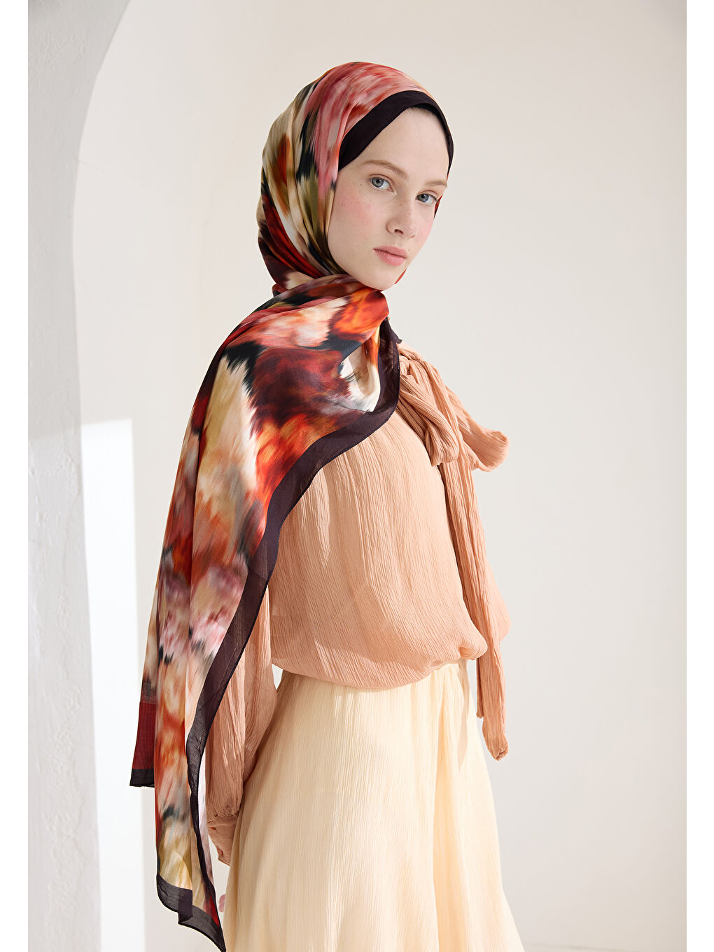 Sweet Peony Floş Viskon Şal Siyah-1