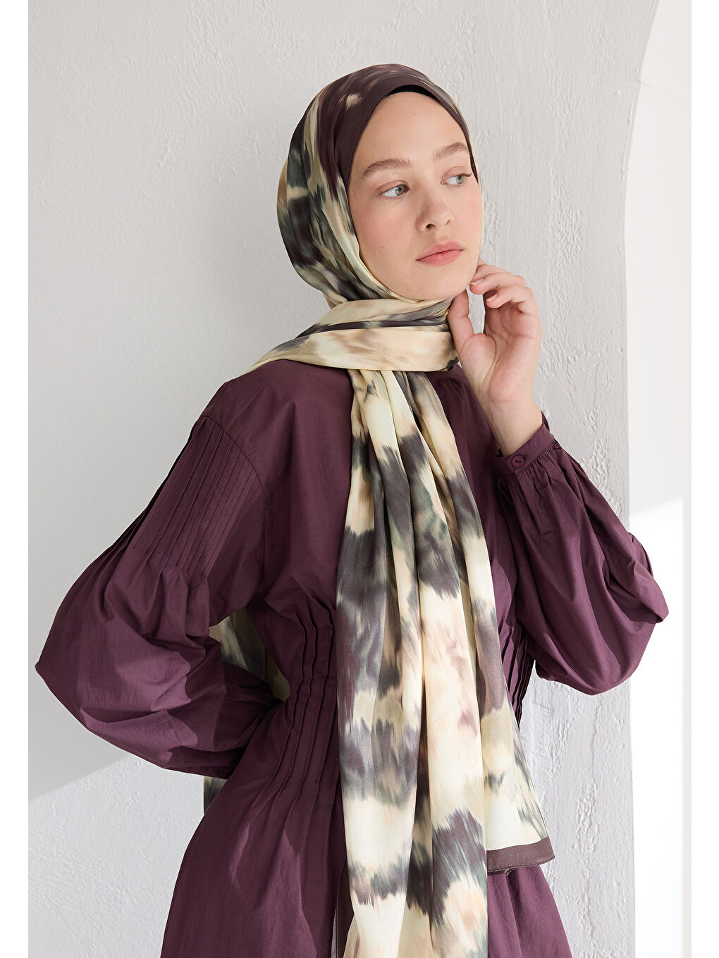 Pembe Sweet Peony Floş Viskon Şal Vıntage Rose-1