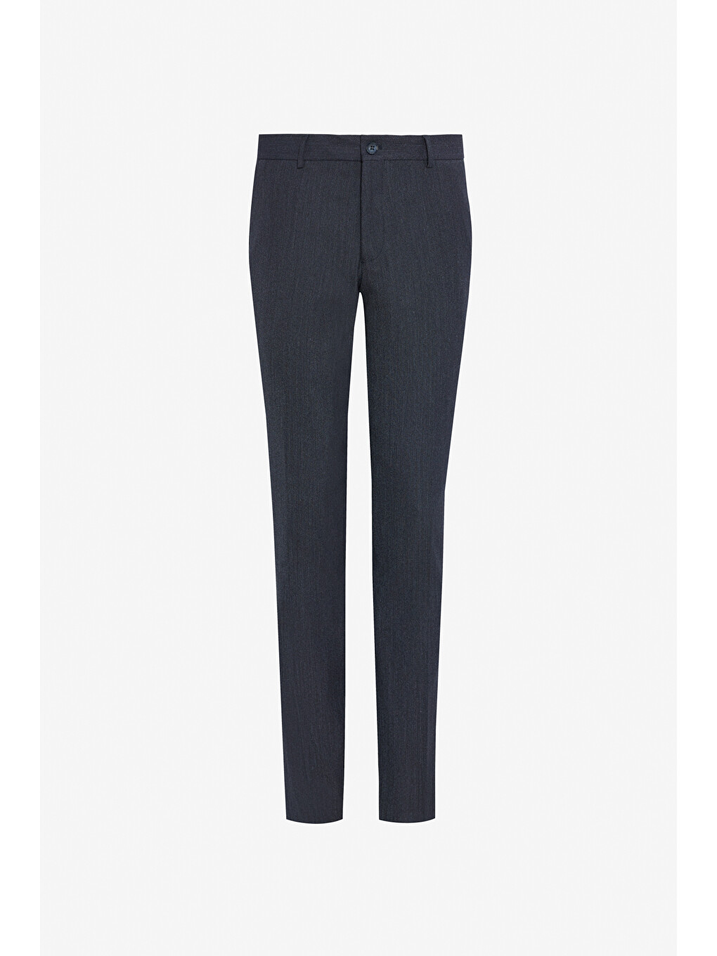 Erkek Lacivert Yünlü Slim Fit Dar Kesim Mono Yaka Torba Cepli Desenli Esnek Takım Elbise-7