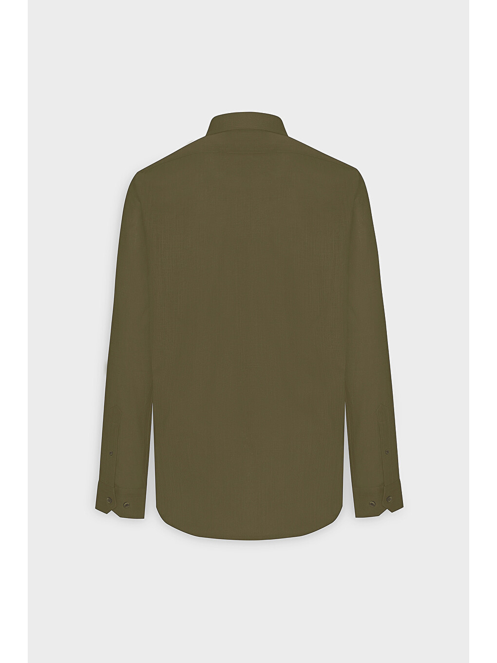 Erkek K.Haki %100 Pamuk Oxford Slim Fit Dar Kesim Düğmeli Yaka Flamlı Gömlek-8