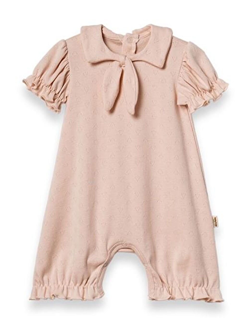 Sarı Bebek Şort Kollu Tulum, %100 Organik Pamuk, Bebek ve Yenidoğan Serisi - CSYR4554