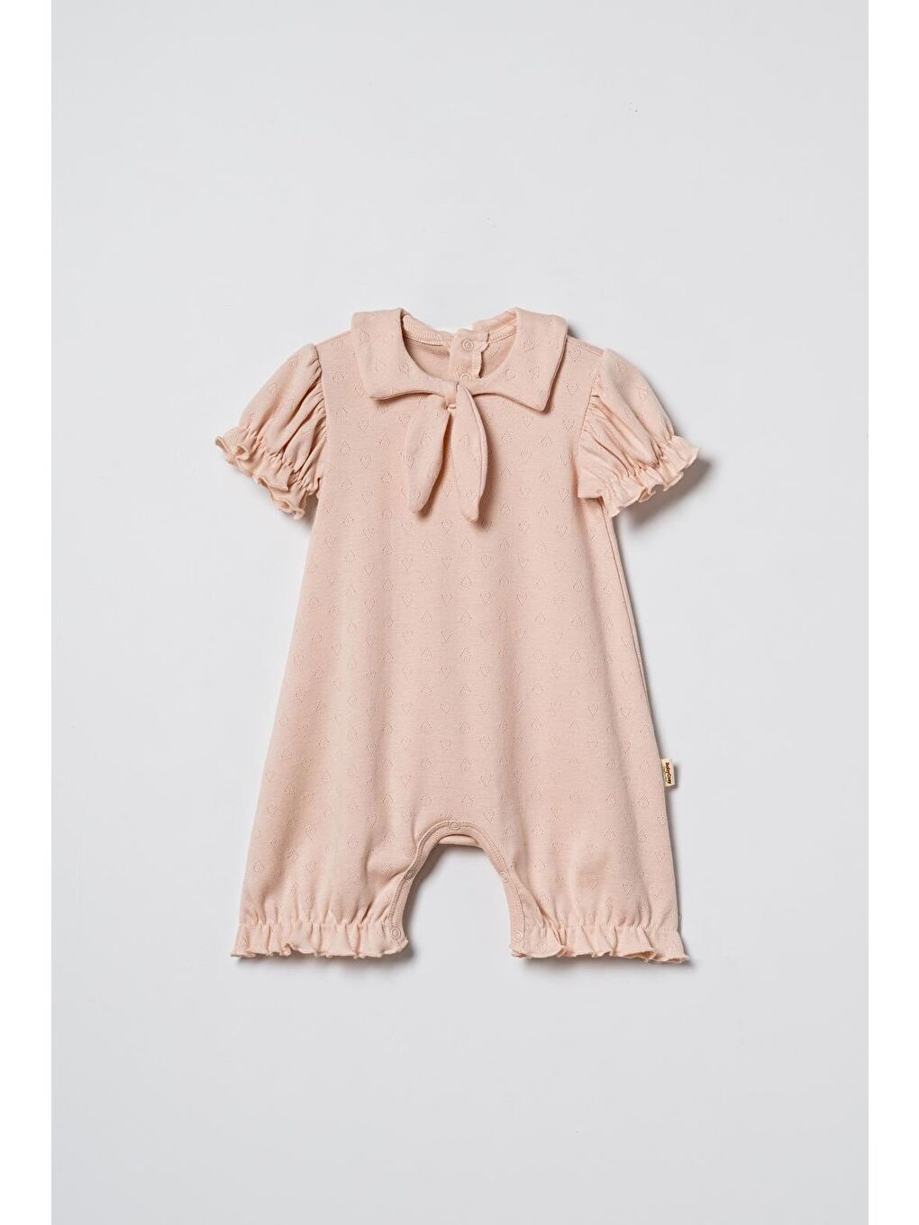 Sarı Bebek Şort Kollu Tulum, %100 Organik Pamuk, Bebek ve Yenidoğan Serisi - CSYR4554-1