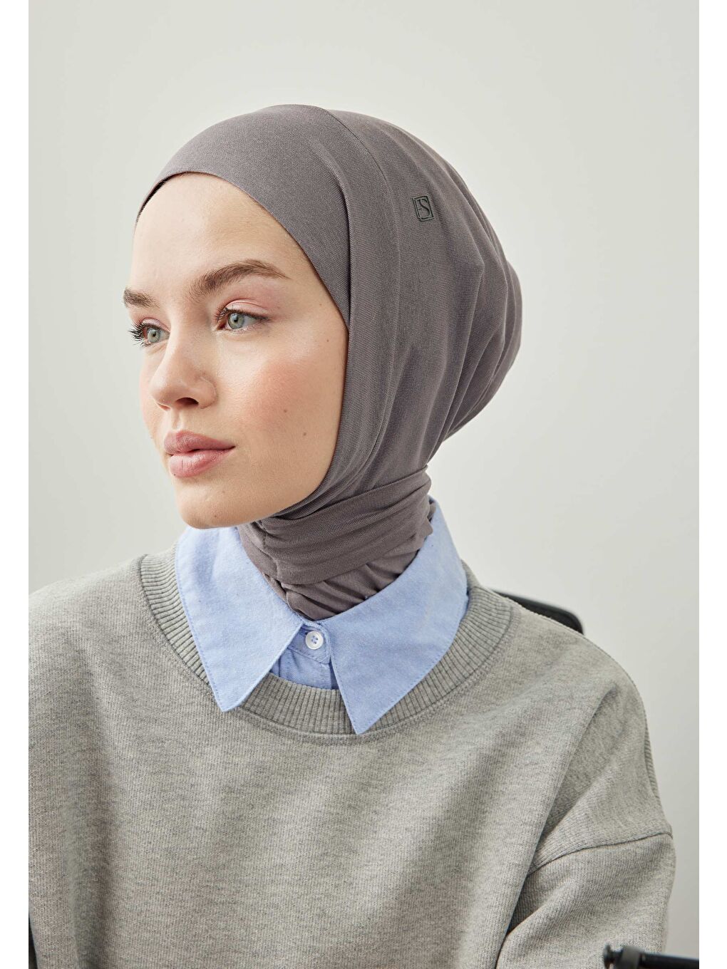 Gri Athletıc Hıjab Koyu Grı