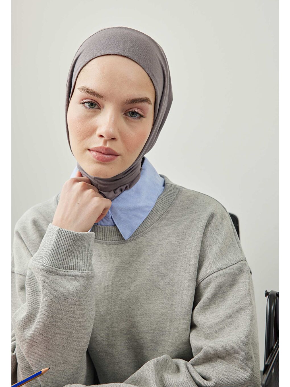 Gri Athletıc Hıjab Koyu Grı-1