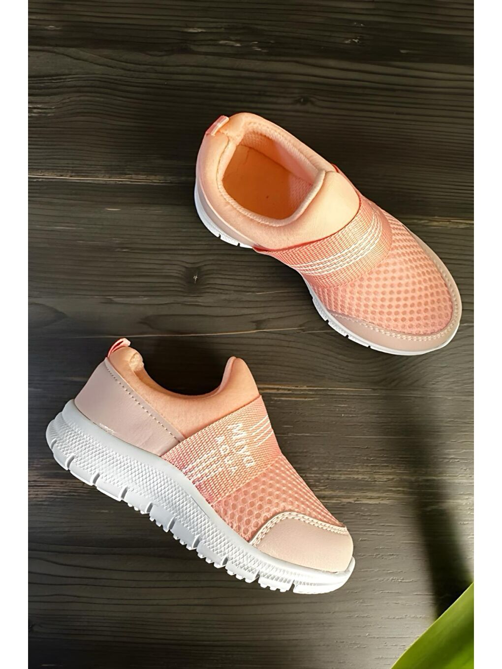 Pembe Layana Fileli Rahat Taban Unisex Bebek Çocuk Spor Ayakkabı-1