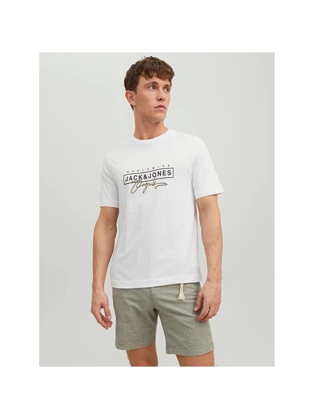 Splash Branding Erkek Beyaz Bisiklet Yaka Tişört