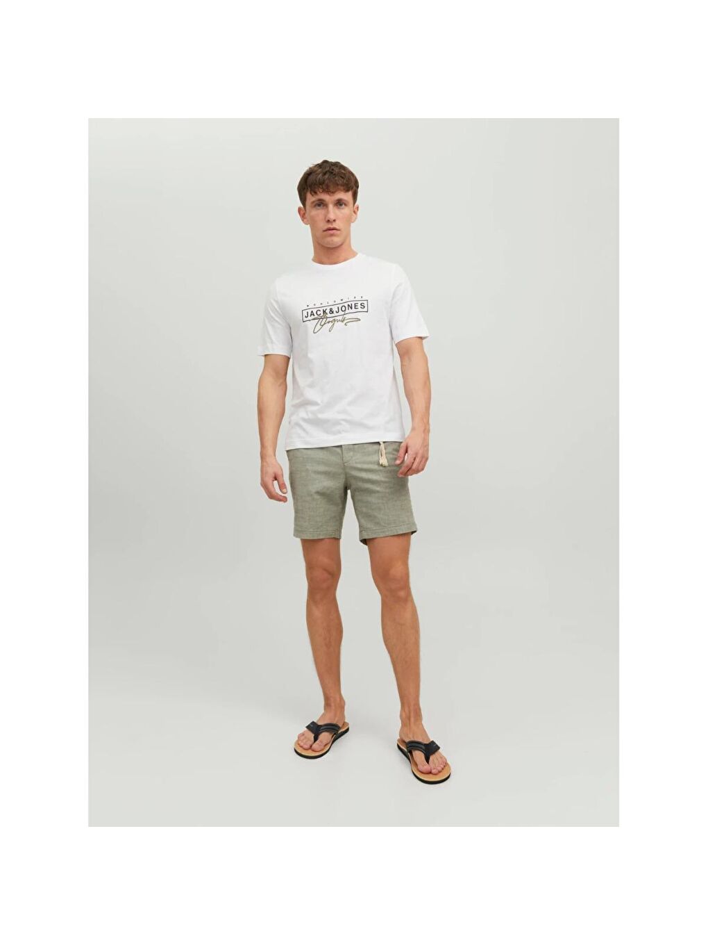 Splash Branding Erkek Beyaz Bisiklet Yaka Tişört-1