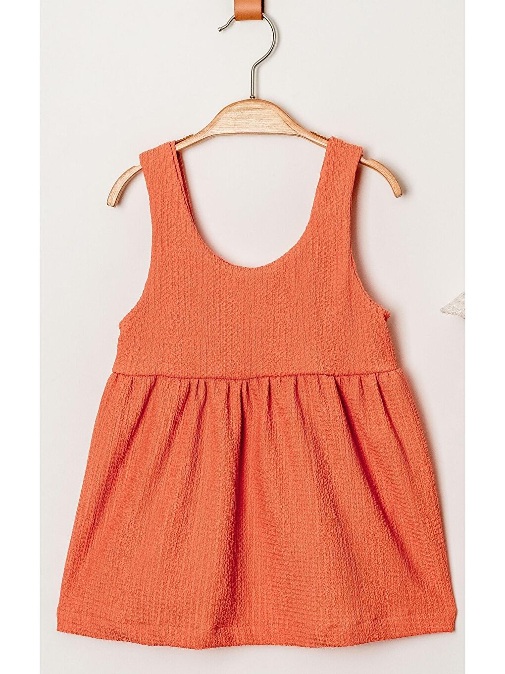 Pembe Tatlı Fitilli Şapkalı Fiyonklu Kız Bebek Elbisesi-4