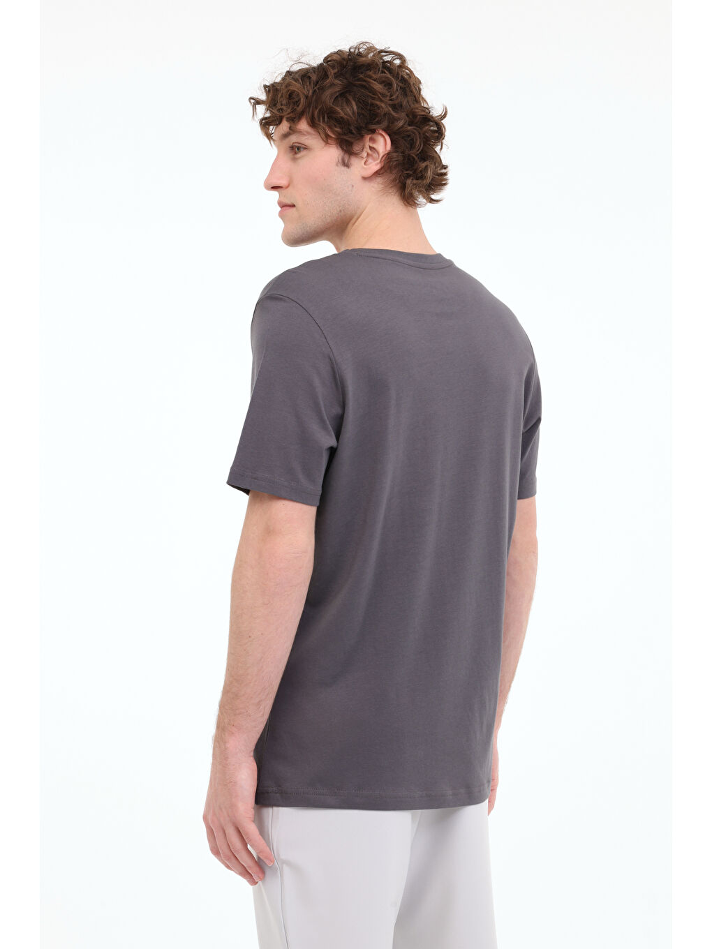 Gri MB CT110 PM C NK T-SH 5FX Erkek Kısa Kol Tişört-1