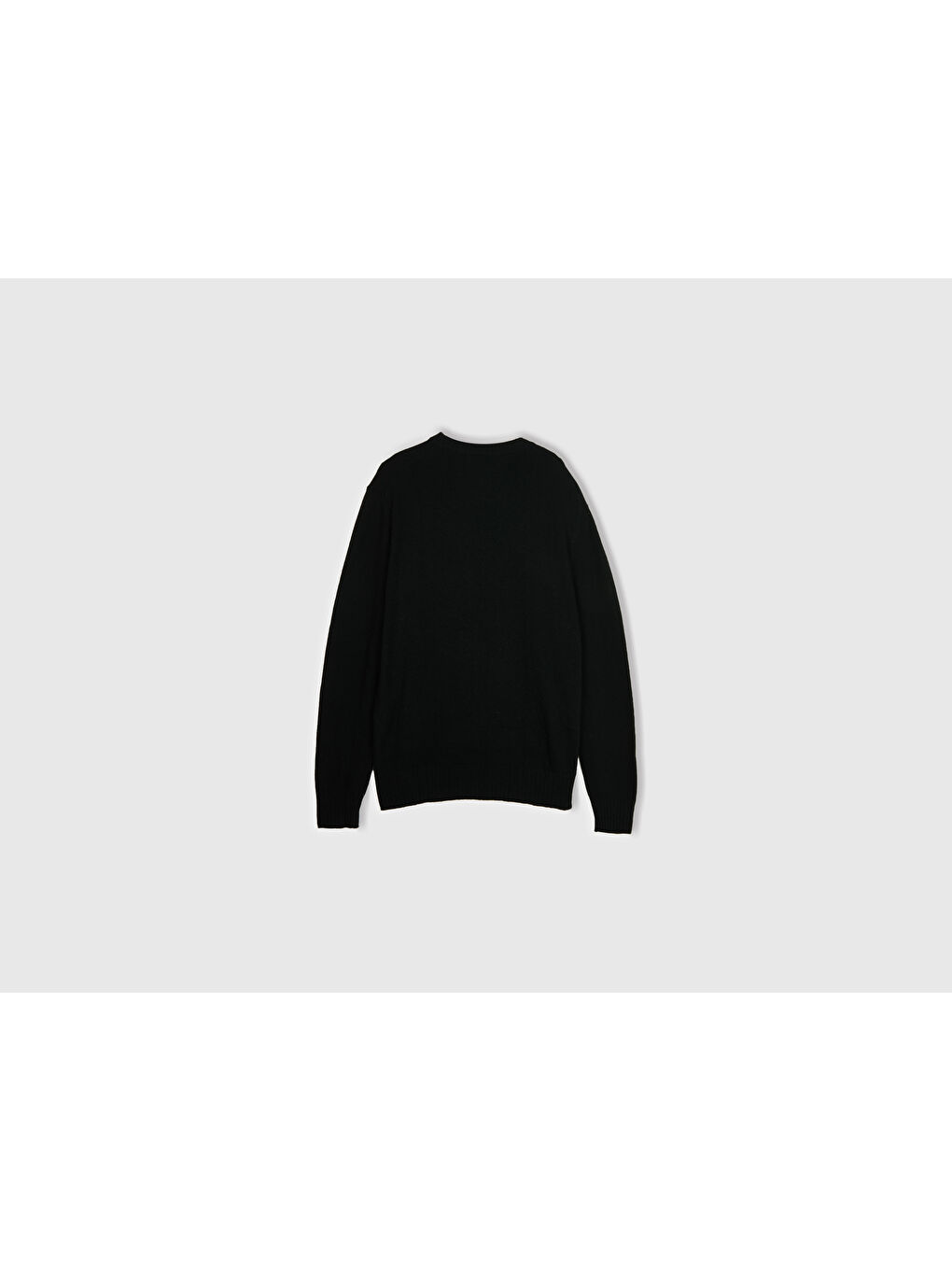 Erkek Siyah Yün Karışımlı Tavşan Desenli Kazak-3