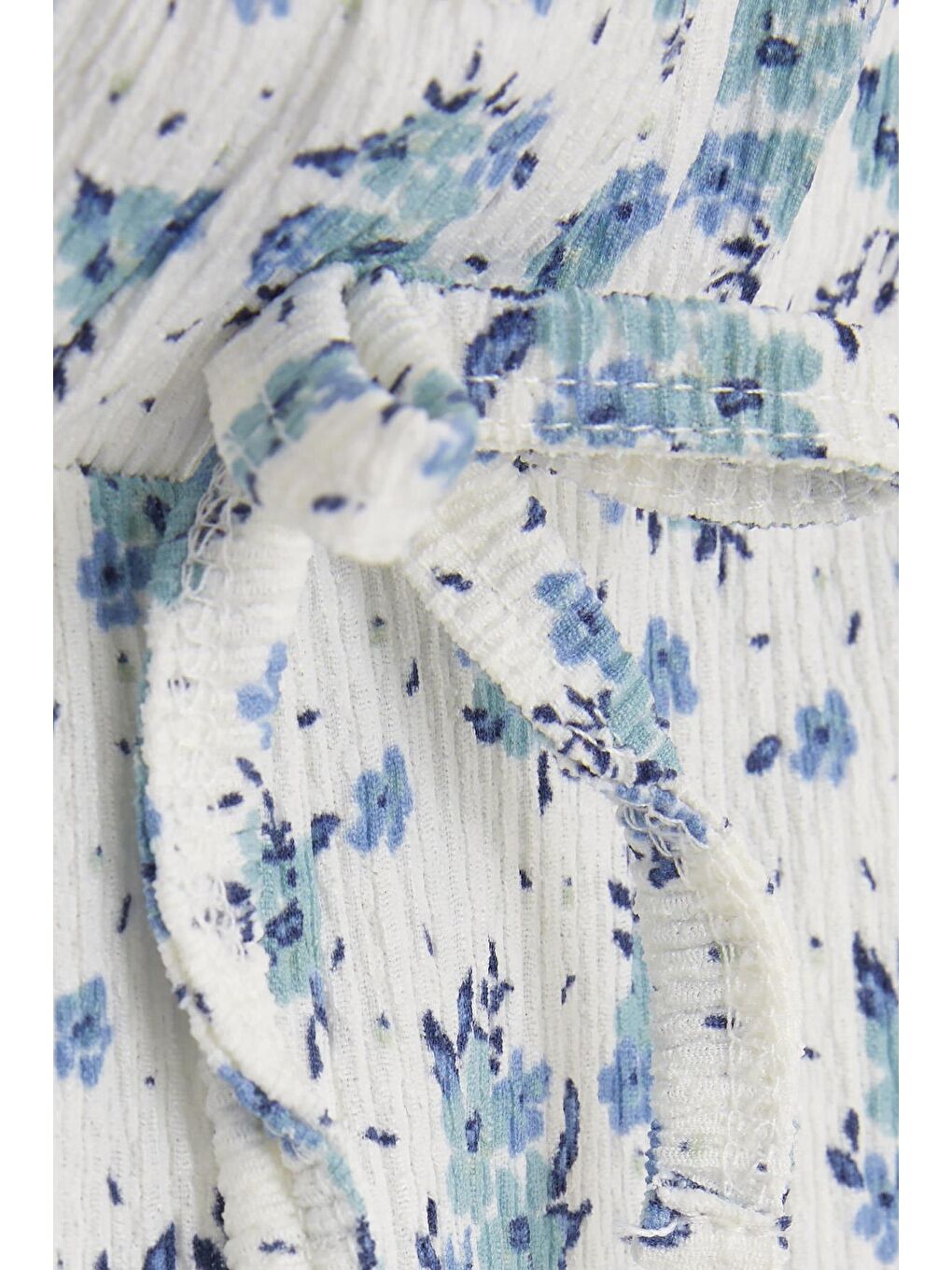 Kız Çocuk Şort Çiçekli Fiyonklu Beli Lastikli Beyaz (8-14 Yaş)-1