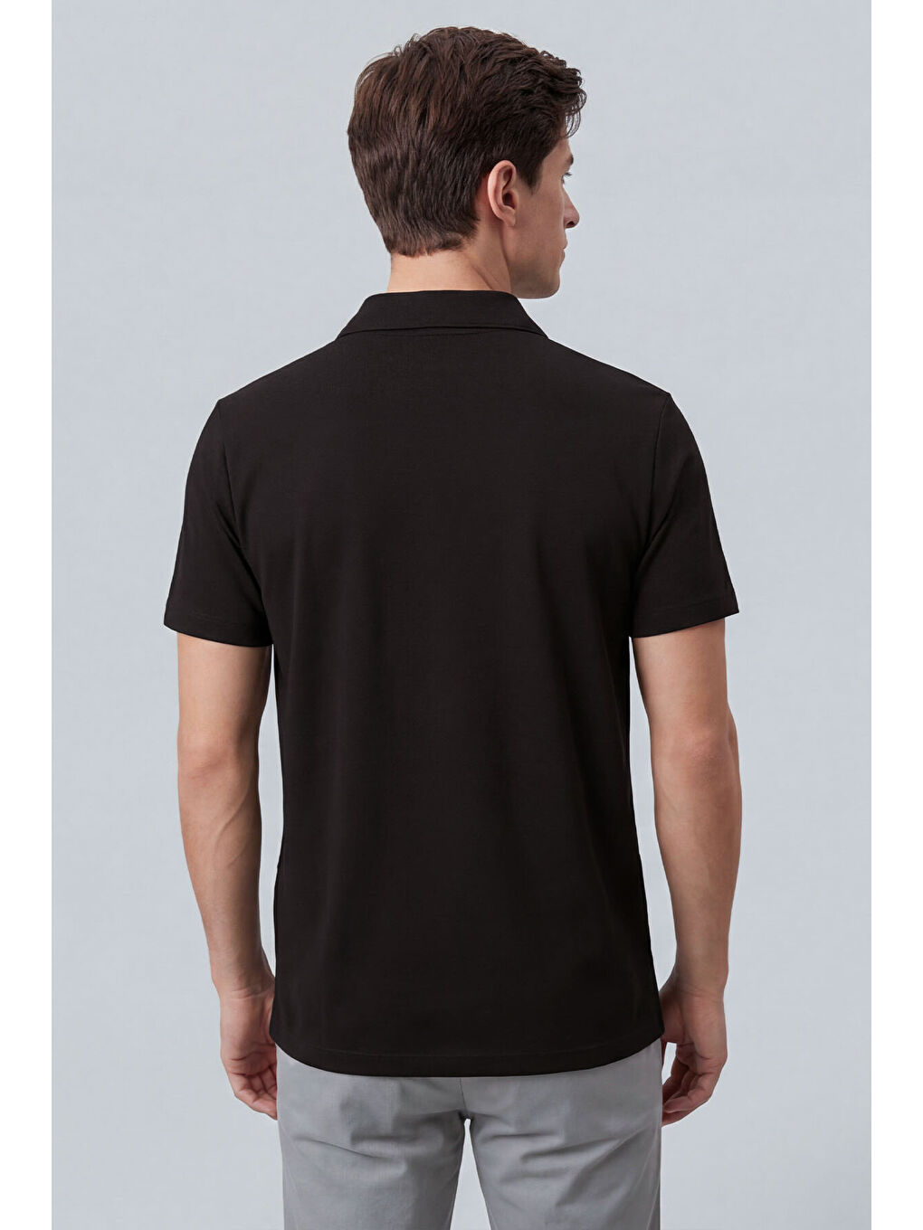 Kahverengi Rahat Form Yumuşak Dokulu Polo Yaka Erkek T-Shirt - 88496-3