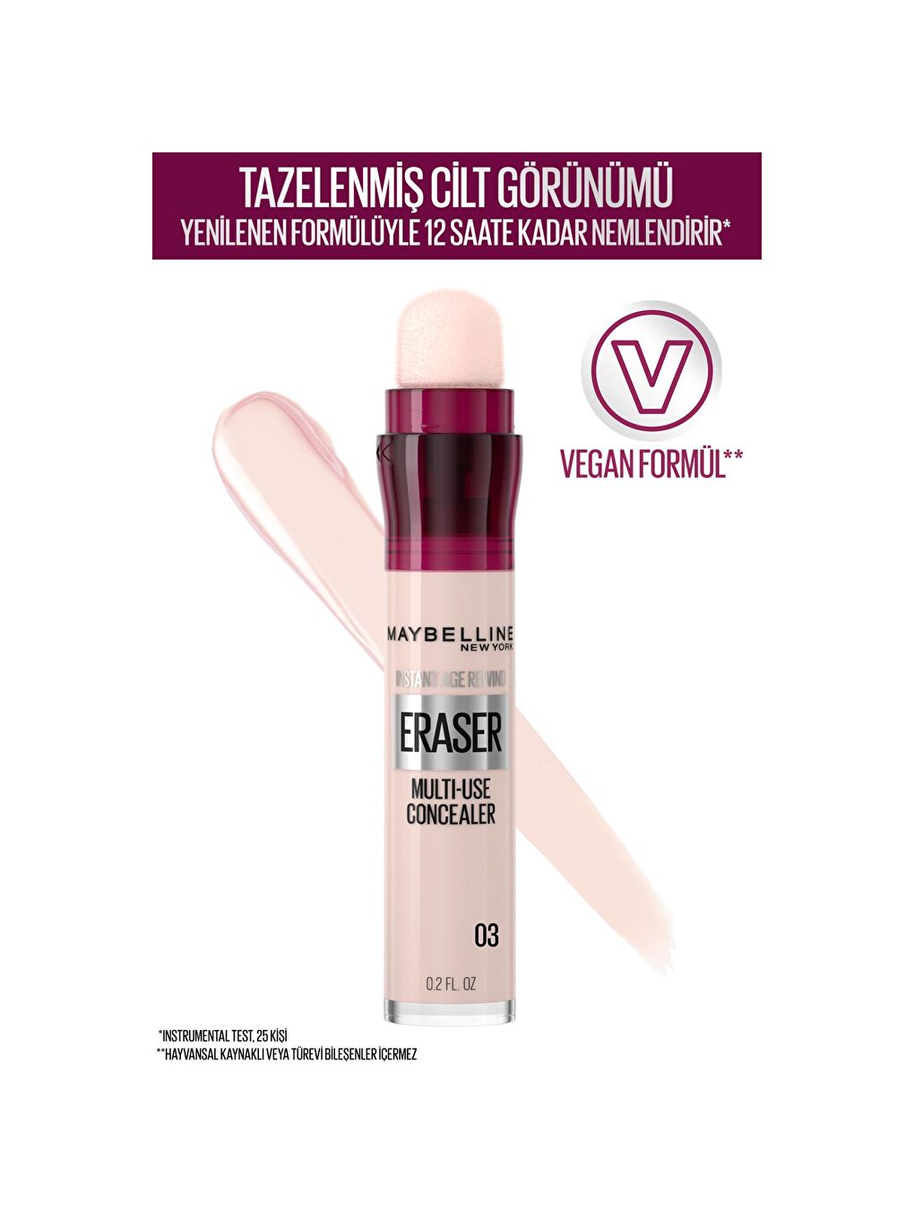 MAYBELLINE NEWYORK Nude Instant Anti Age Eraser Kapatıcı - 03 Fair