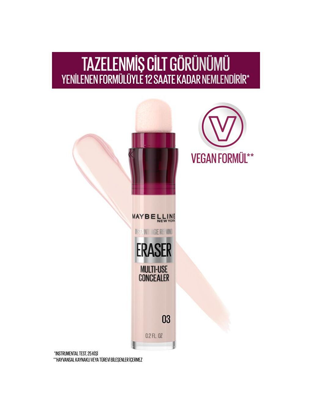 MAYBELLINE NEWYORK Nude Instant Anti Age Eraser Kapatıcı - 03 Fair - 1