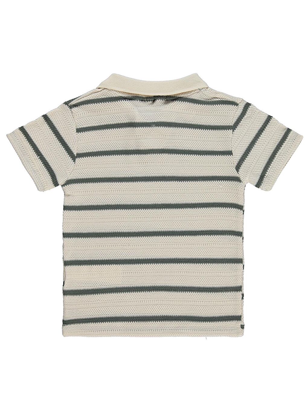 Boys Polo Yaka Çizgili 2-5 Yaş Tişört - Haki-1