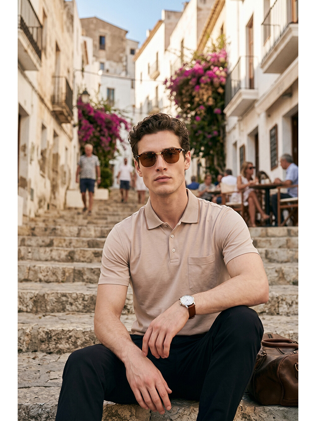 Bej Pamuklu Regular Fit Göğüs Cepli Düğmeli Polo T Shirt 4565001
