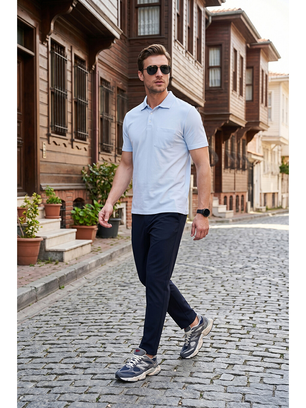 Mavi Pamuklu Regular Fit Göğüs Cepli Düğmeli Polo T Shirt 4565001