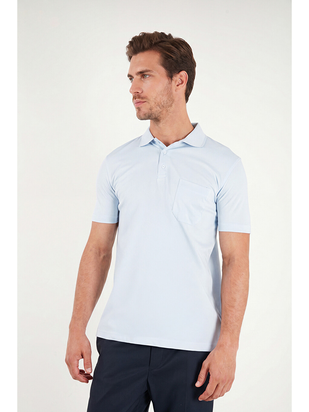 Mavi Pamuklu Regular Fit Göğüs Cepli Düğmeli Polo T Shirt 4565001-2