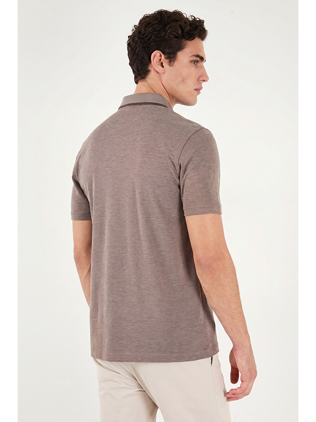 Kahverengi Pamuklu Regular Fit Göğüs Cepli Düğmeli Polo T Shirt 4565001-5