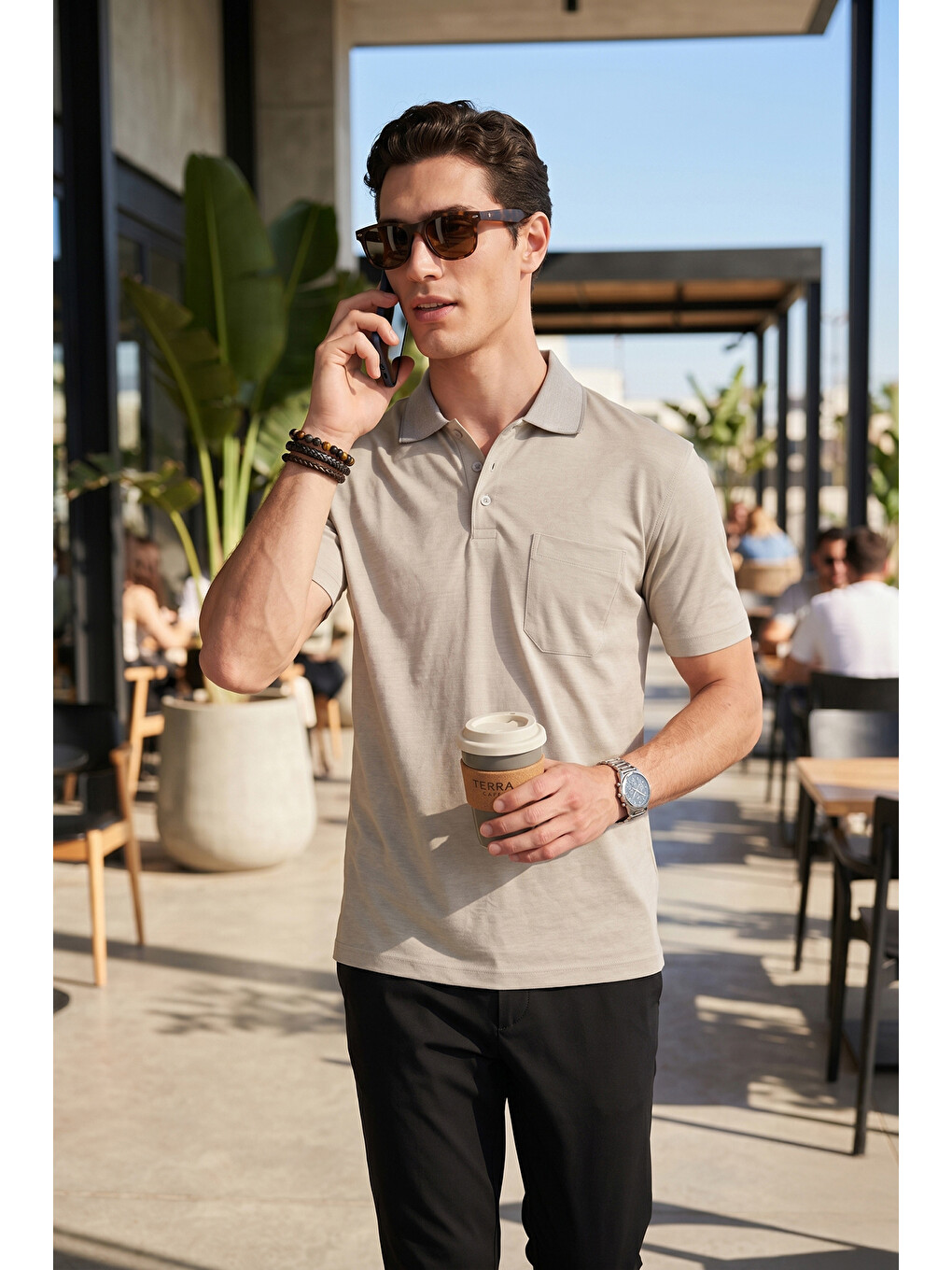 Yeşil Pamuklu Regular Fit Göğüs Cepli Düğmeli Polo T Shirt 4565001