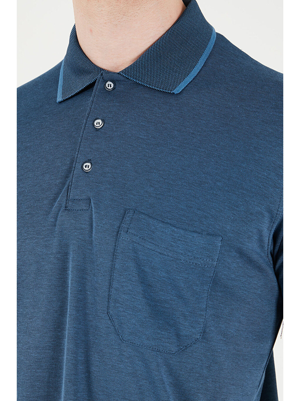 İndigo Pamuklu Regular Fit Göğüs Cepli Düğmeli Polo T Shirt 4565001-5