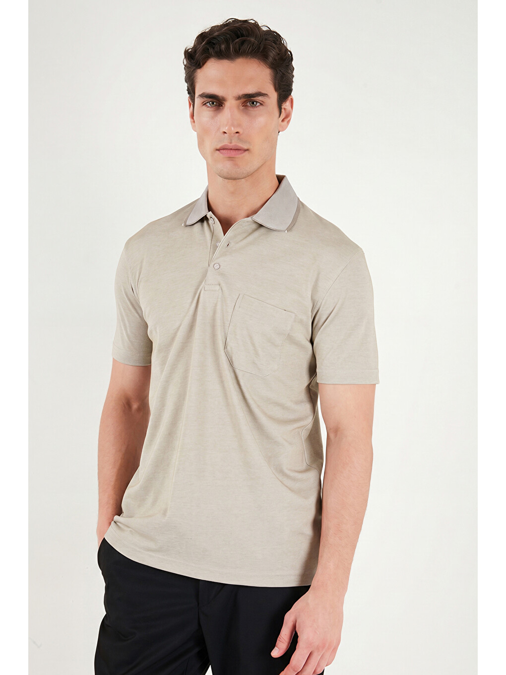 Yeşil Pamuklu Regular Fit Göğüs Cepli Düğmeli Polo T Shirt 4565001-2
