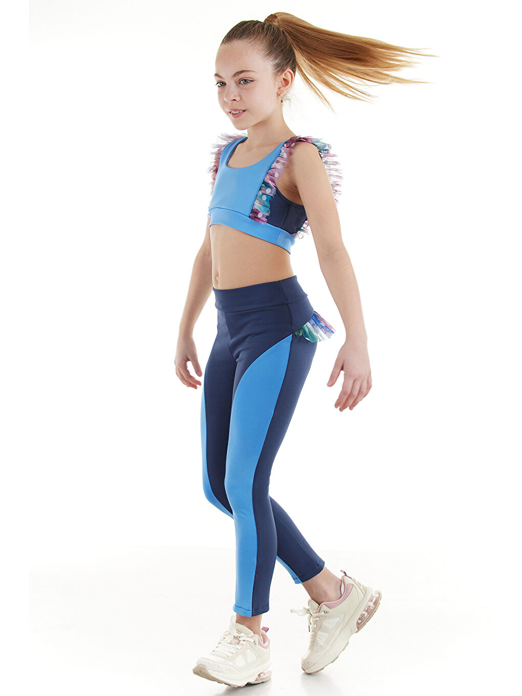 İndigo Hilda Fırfırlı Tayt Atlet Takım-2