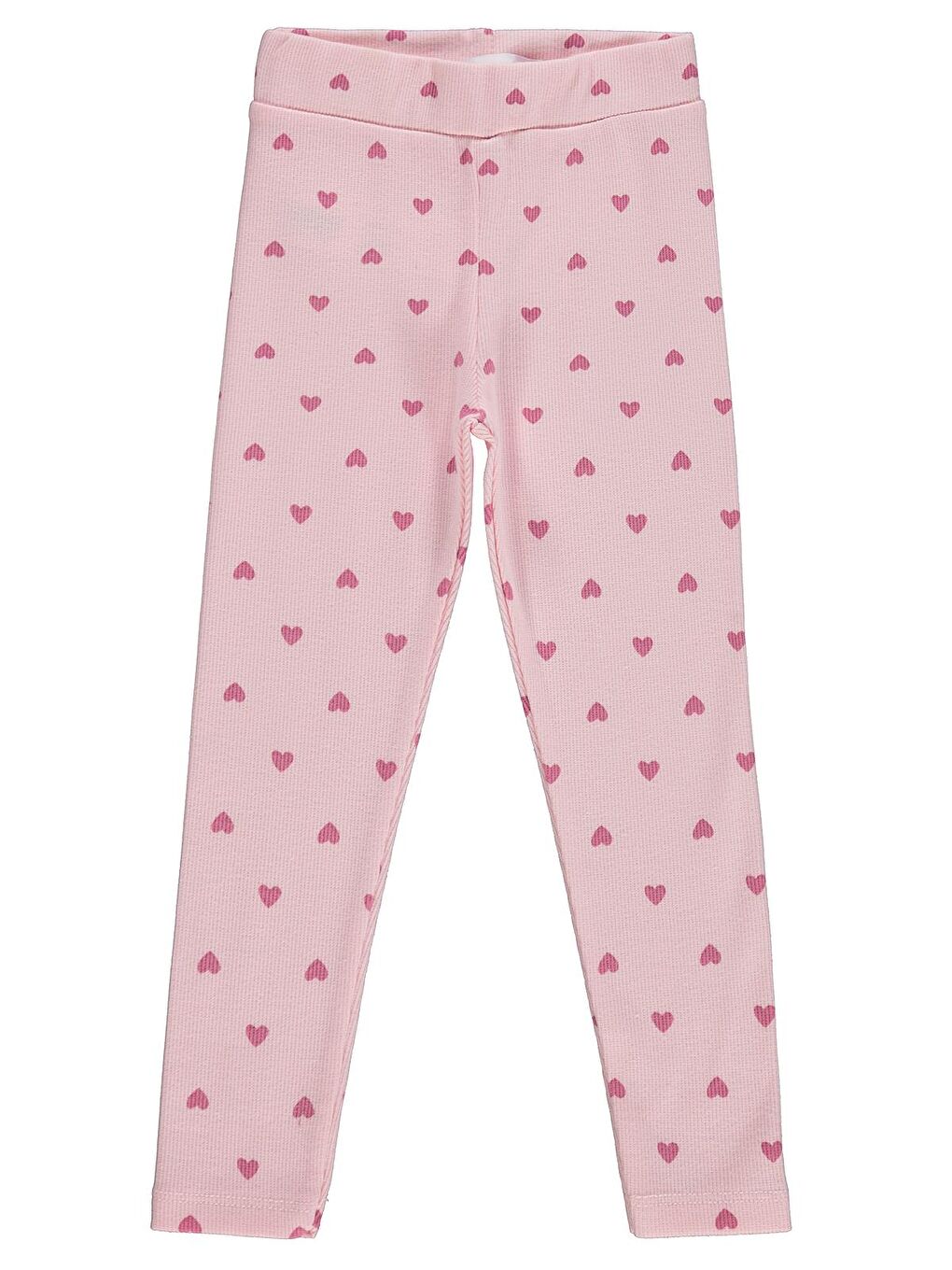 Pembe Girls Kalp Baskılı 6-9 Yaş Tayt - Pudra