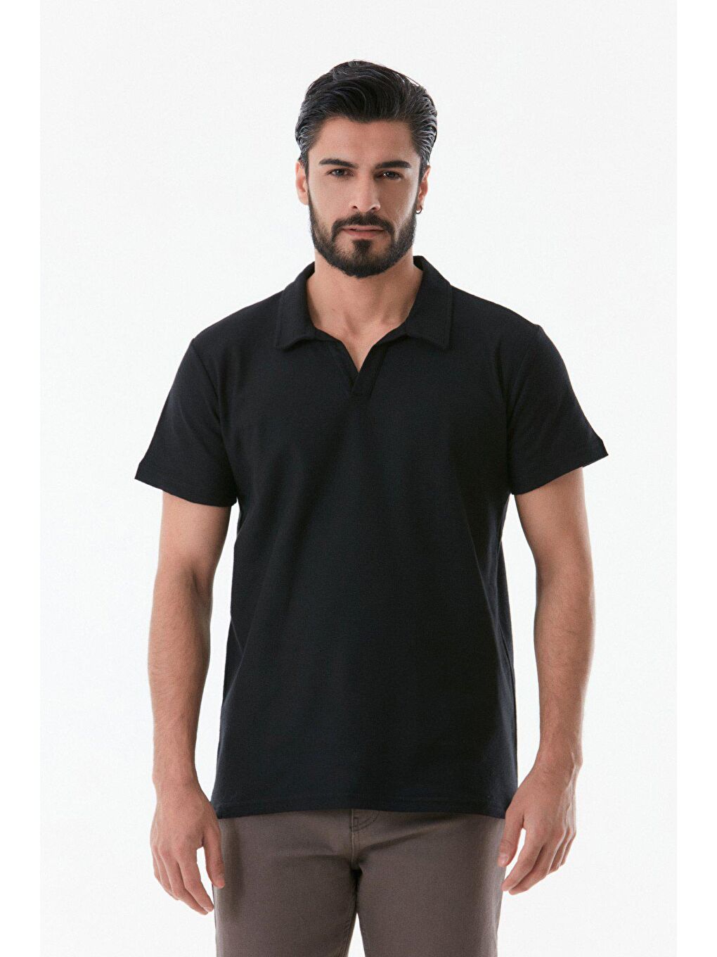 Siyah Basic Polo Yaka Tişört