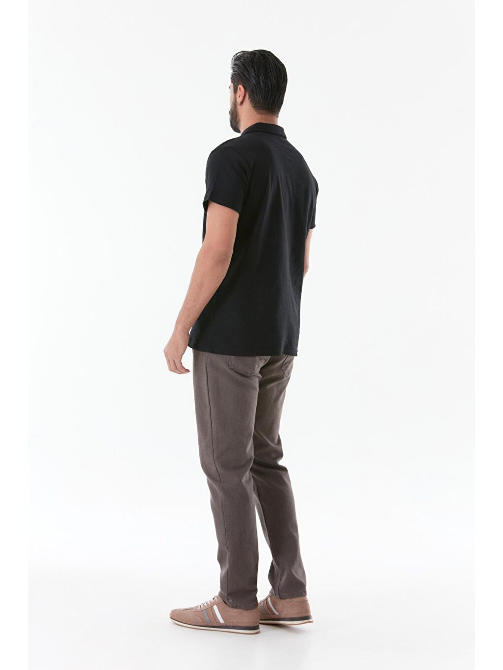 Siyah Basic Polo Yaka Tişört-2