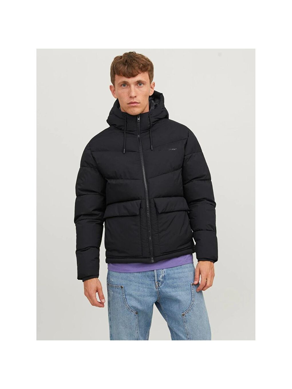 Jack & Jones Siyah Vesterbro Puffer Sn Erkek Siyah Kapüşonlu Mont